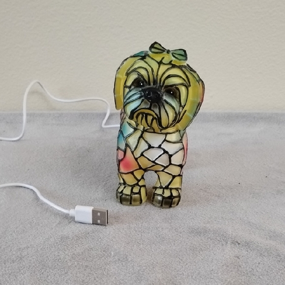 Unbranded Other - NWT USB  Stained Glass Dog Lantern